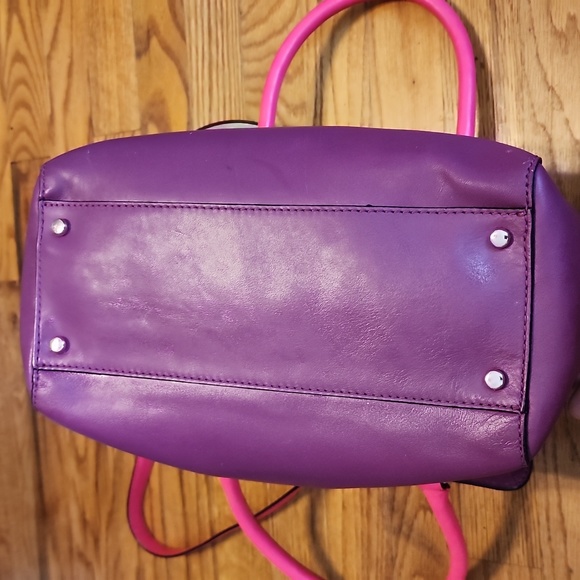Like New Kate Spade Purple and Barbie Pink Satchel Crossbody Leather Bag - Picture 17 of 17